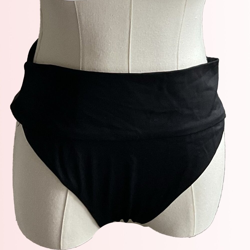 Swimsuits For All high cut leg mid-rise bikini bottoms black NWT